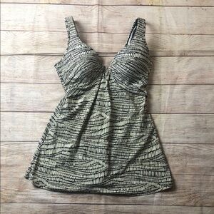 Shore Shapes Swimwear Black and White One Piece Swimsuit Dress